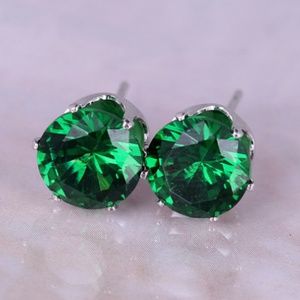 Sterling Silver Green Topaz Stud Earrings 2.00 CTT